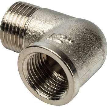 Угольник Ду 15 (1/2") внутренняя/наружная резьба никель STOUT